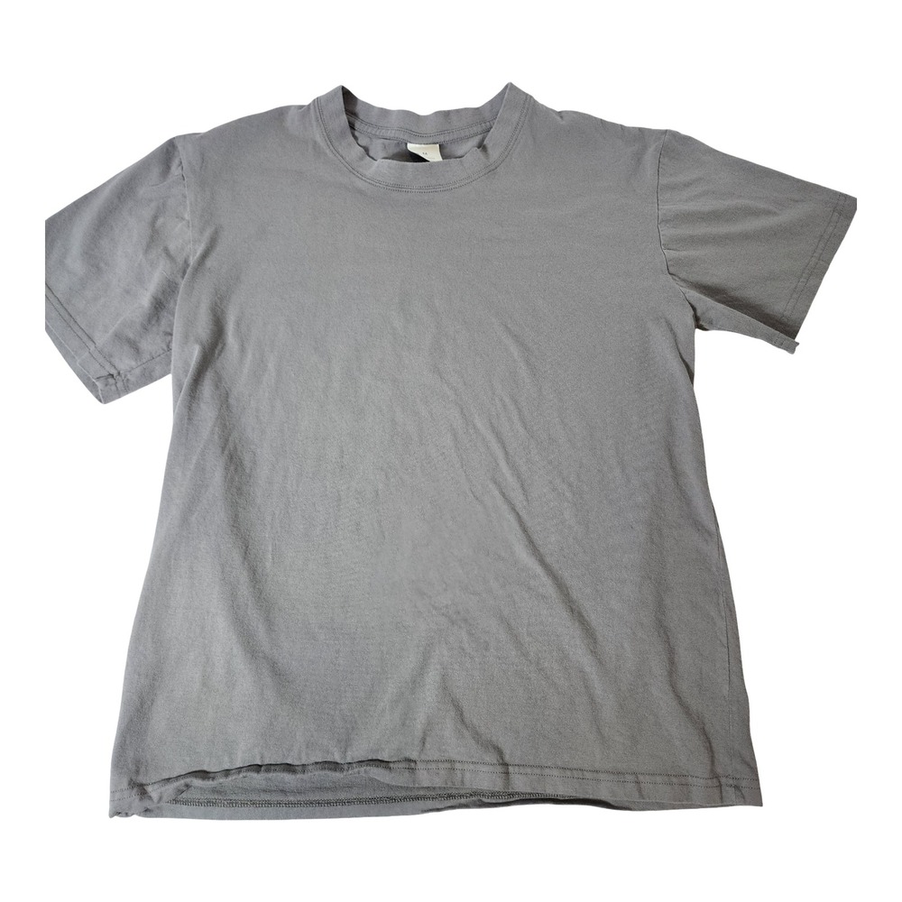 Mens Gray 100% Cotton Short Sleeve Crewneck Basic T-Shirt Size Medium M